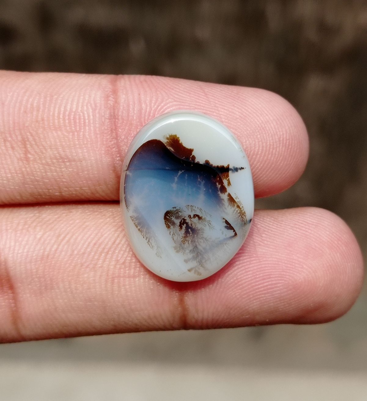 21.3ct Natural Dendritic Agate - Shajri Aqeeq -23x18x5mm