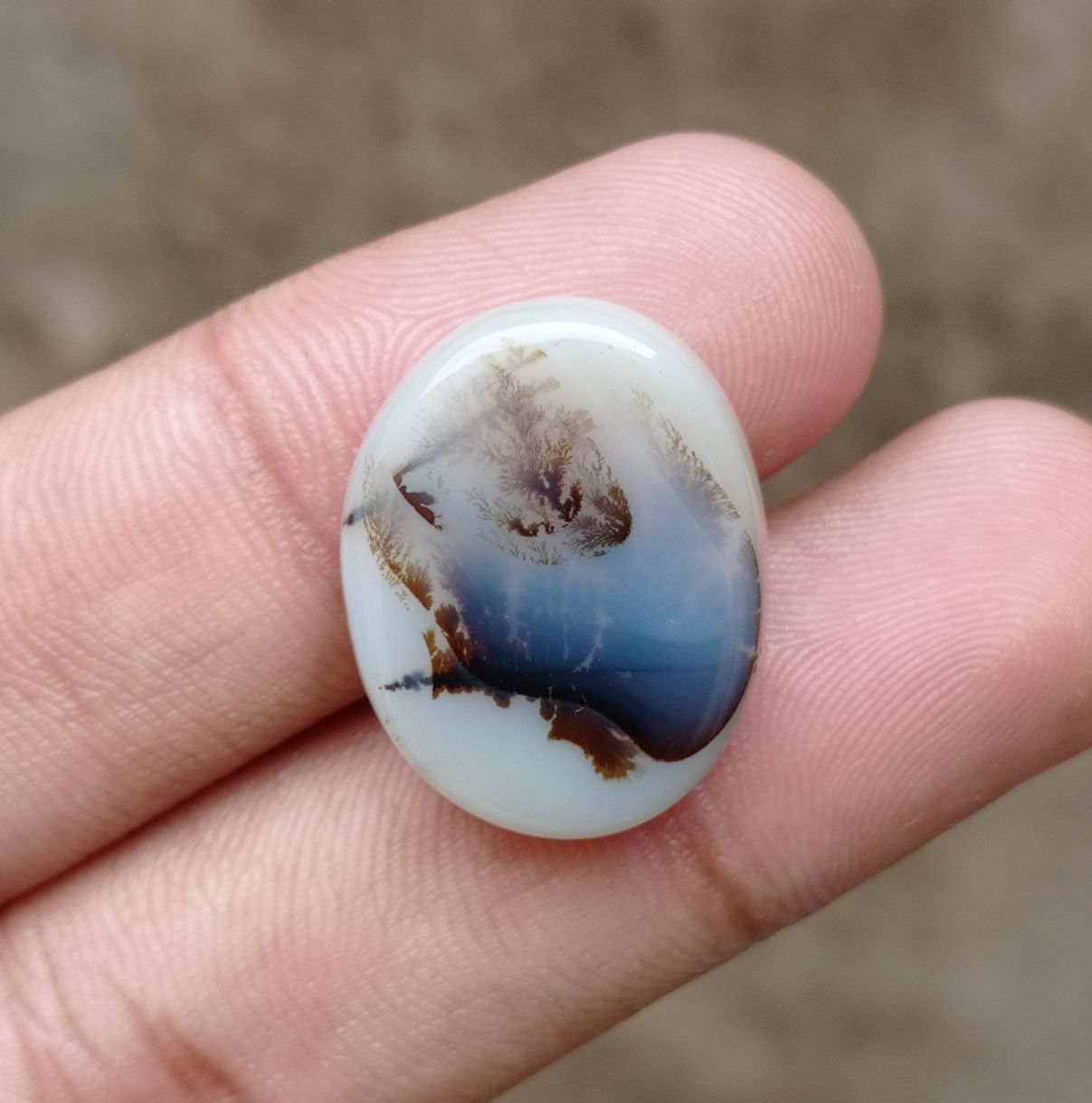 21.3ct Natural Dendritic Agate - Shajri Aqeeq -23x18x5mm