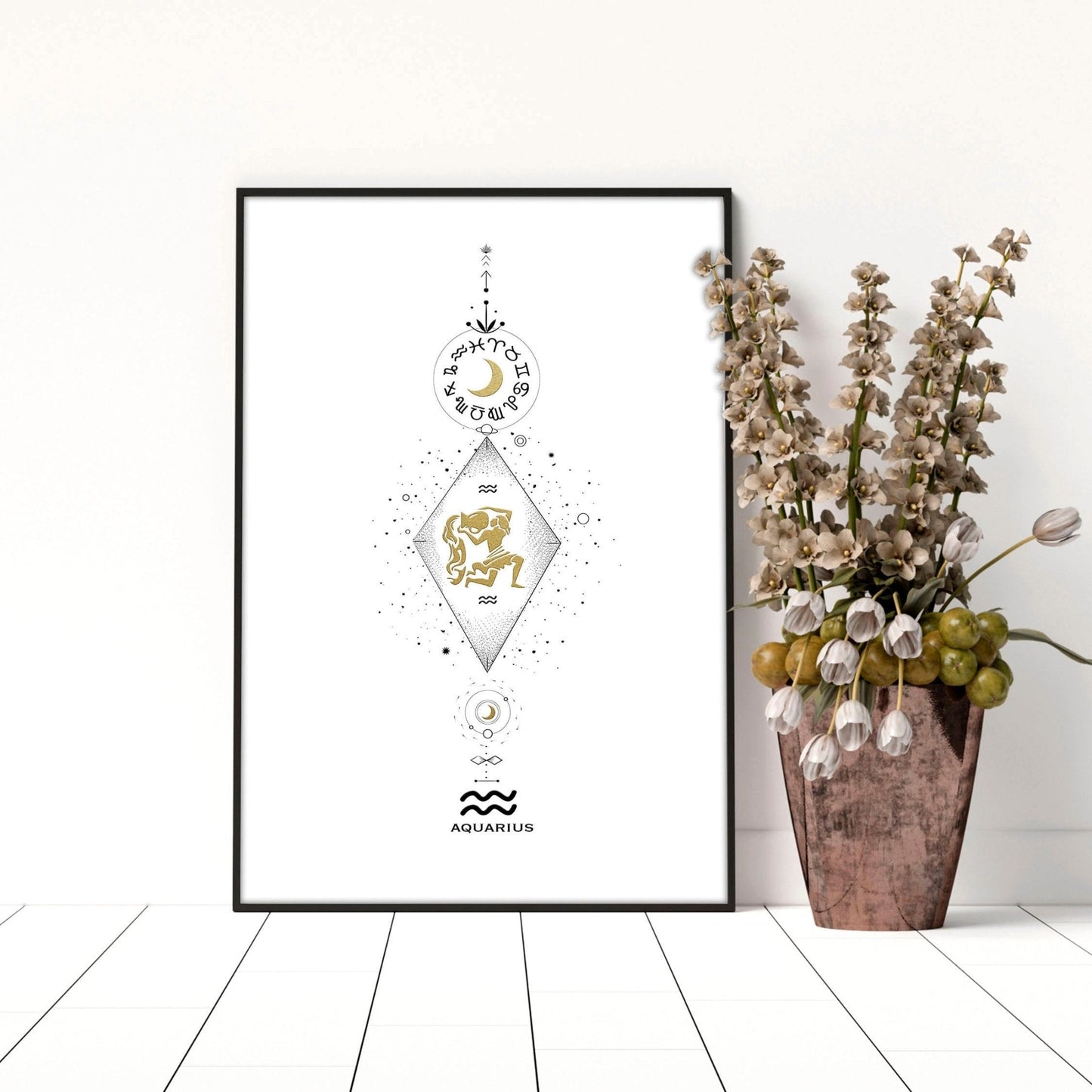 Aquarius constellation wall art print | Zodiac horoscope sign