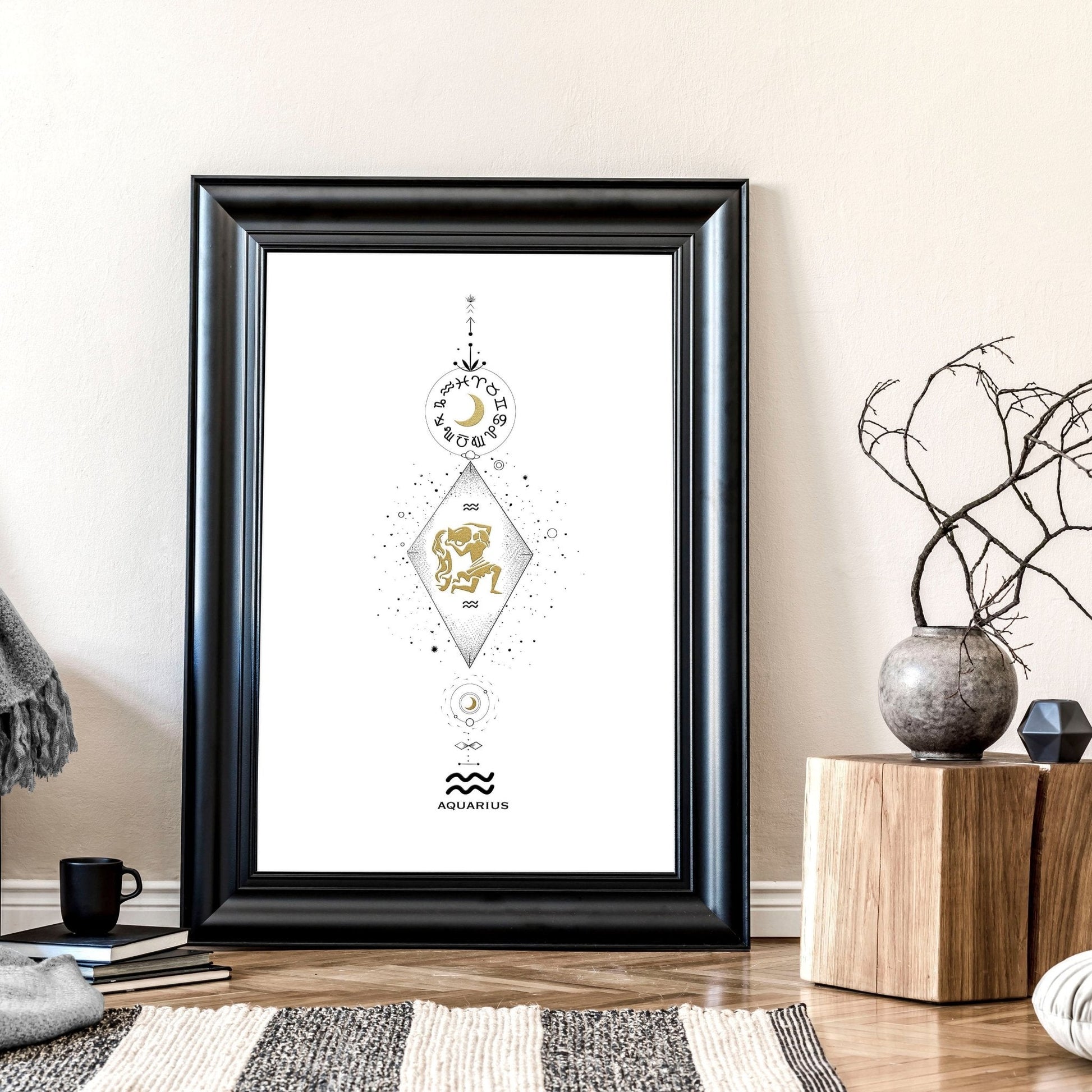 Aquarius constellation wall art print | Zodiac horoscope sign