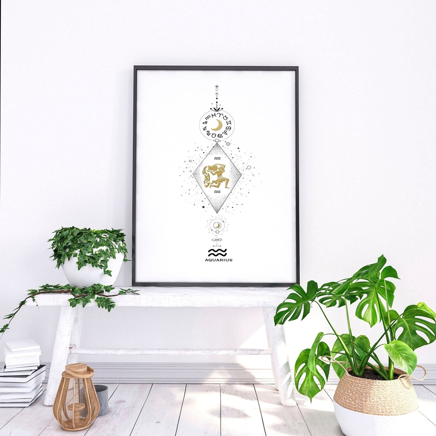 Aquarius constellation wall art print | Zodiac horoscope sign