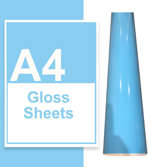 A4 A3 A2 Gloss Vinyl Sheets Sky Blue