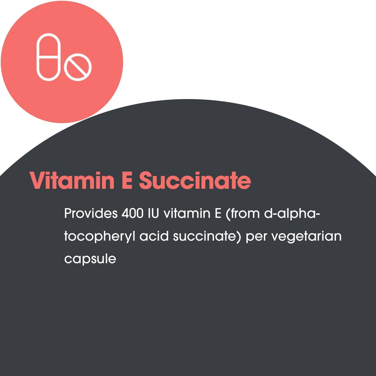 Allergy Research Group Vitamin E Succinate 400 IU - Vegetarian Capsules, 100 Count