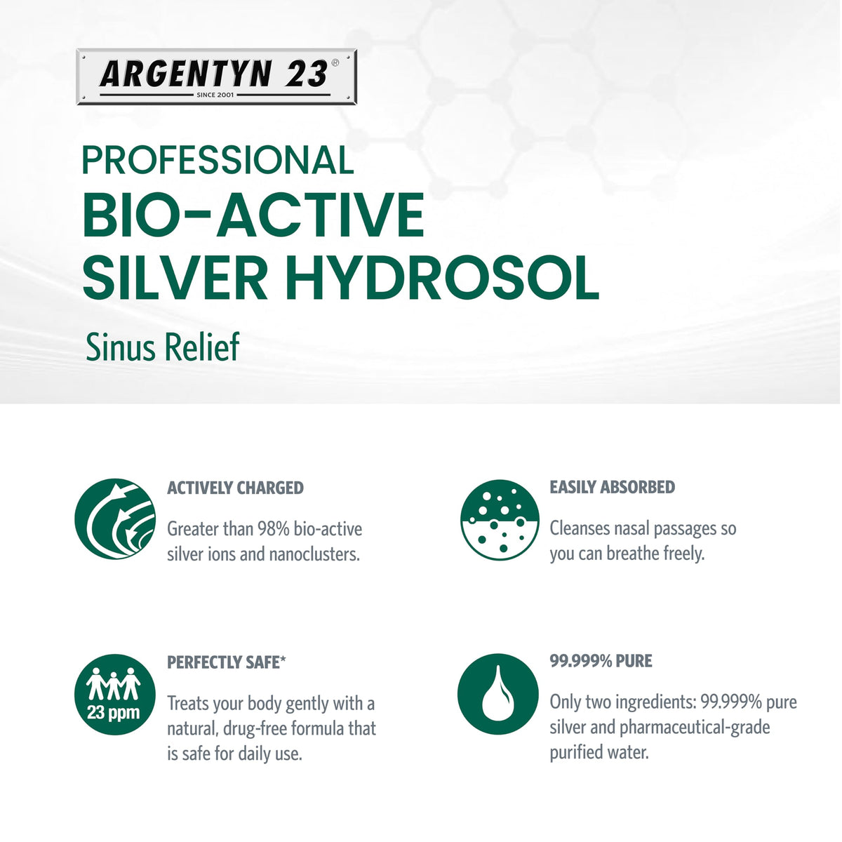 Argentyn 23 Sinus Support Nasal Spray - 23 ppm Colloidal Silver, 2 oz