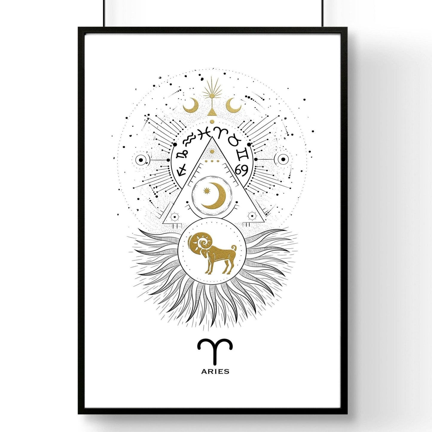Aries zodiac sign wall art print | Zodiac sign horoscopes