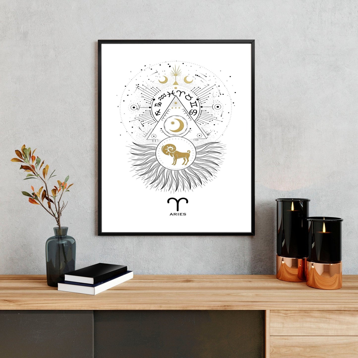 Aries zodiac sign wall art print | Zodiac sign horoscopes