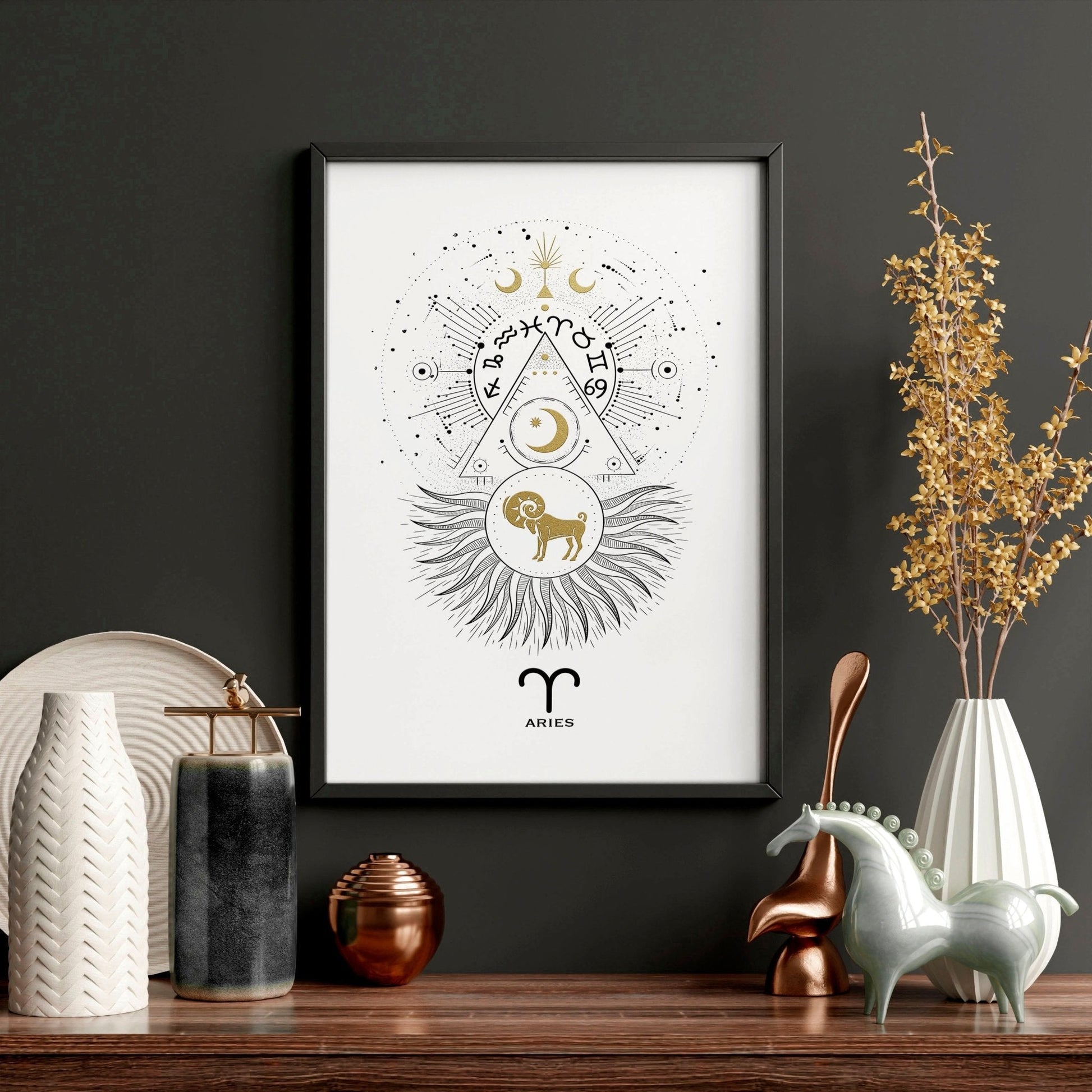 Aries zodiac sign wall art print | Zodiac sign horoscopes