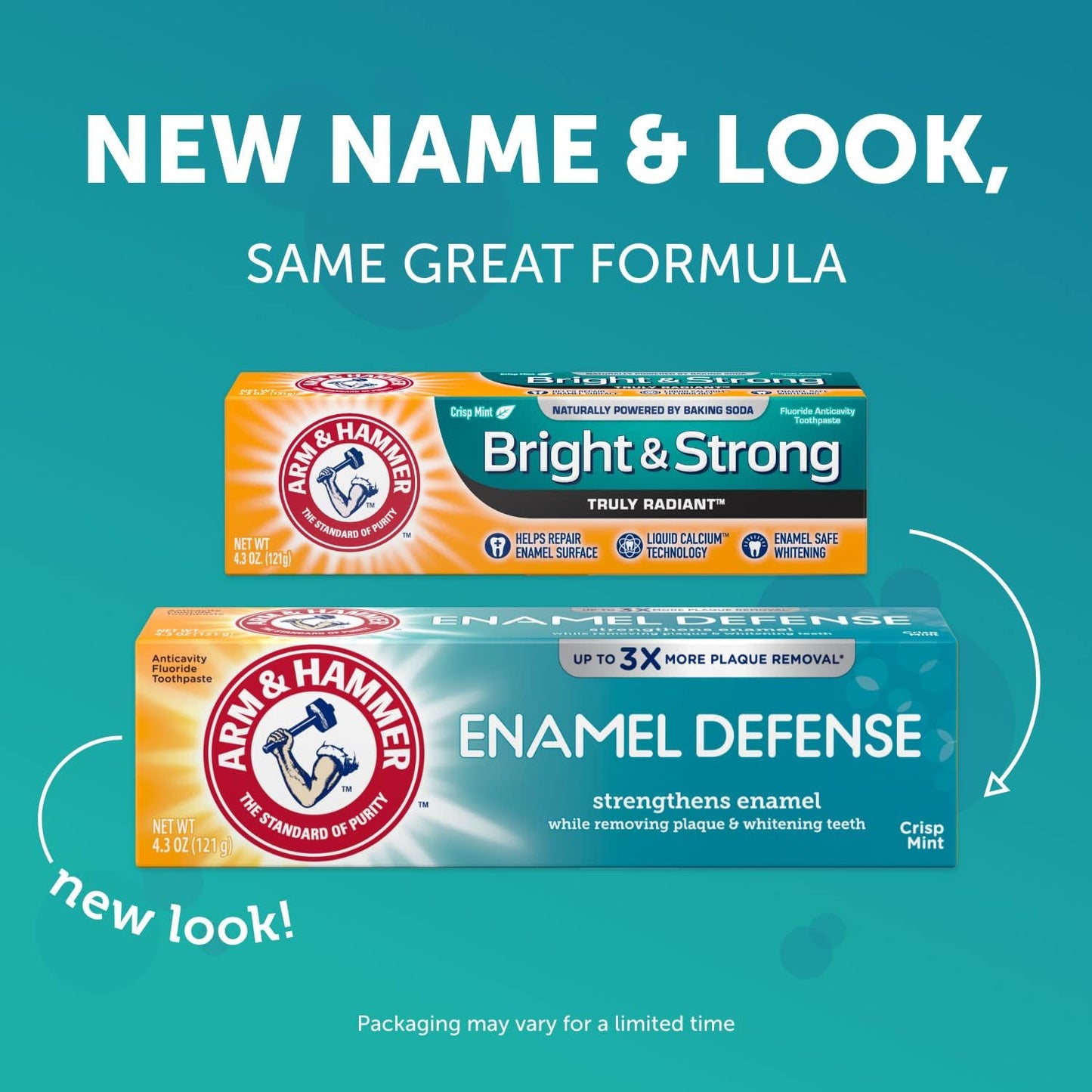 Arm & Hammer Truly Radiant Whitening & Enamel Strengthening Toothpaste Fresh Mint 4.3oz - 2 Pack