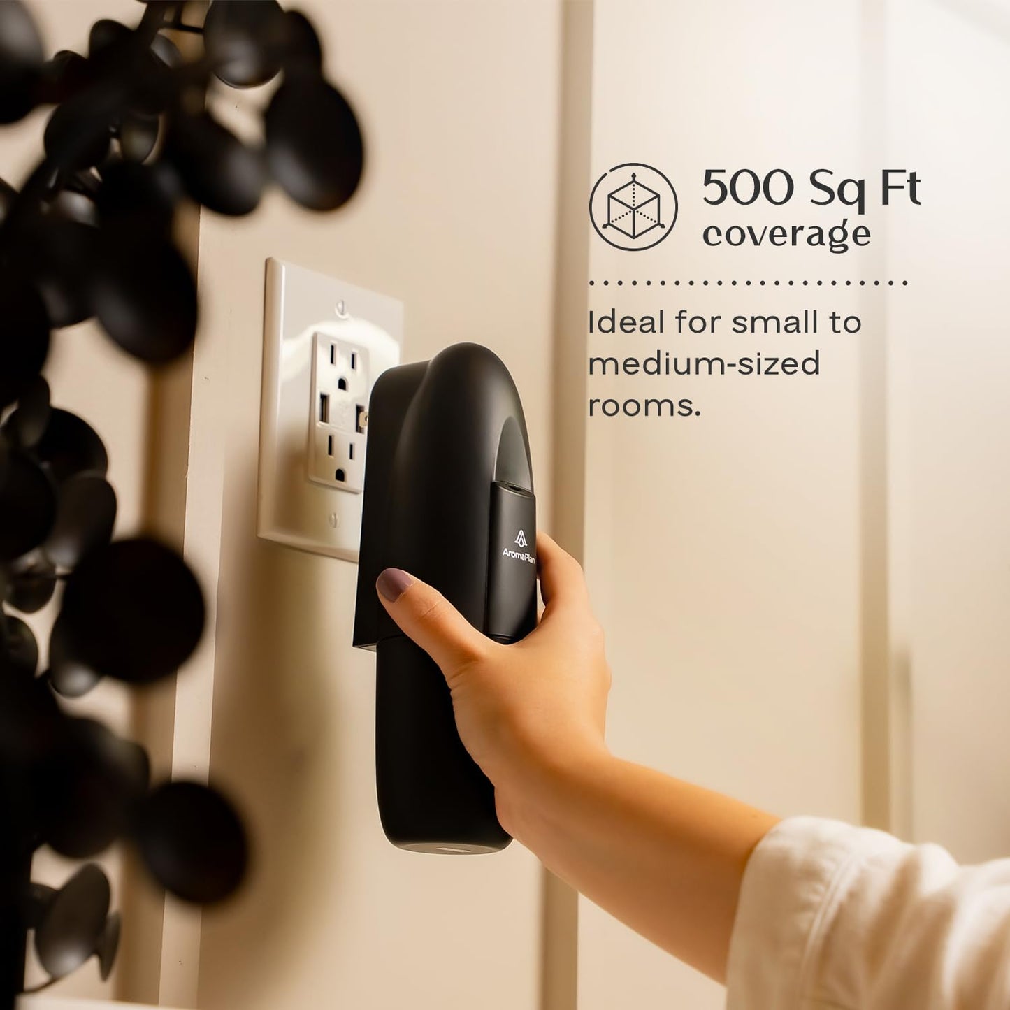 AromaPlan 5-Star Collection 2025 Plug-In Diffuser Cold Air & Waterless – 2 Fragrances Included, Silent 500 sq ft, Bluetooth App Control (Black)
