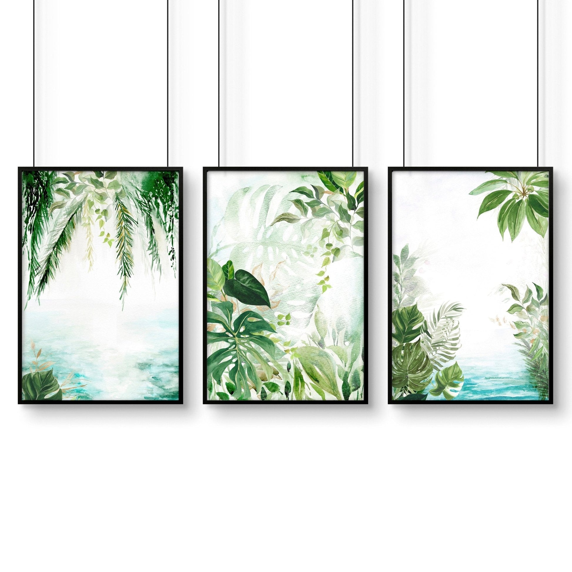 Art for office walls | set of 3 Tropical wall art prints