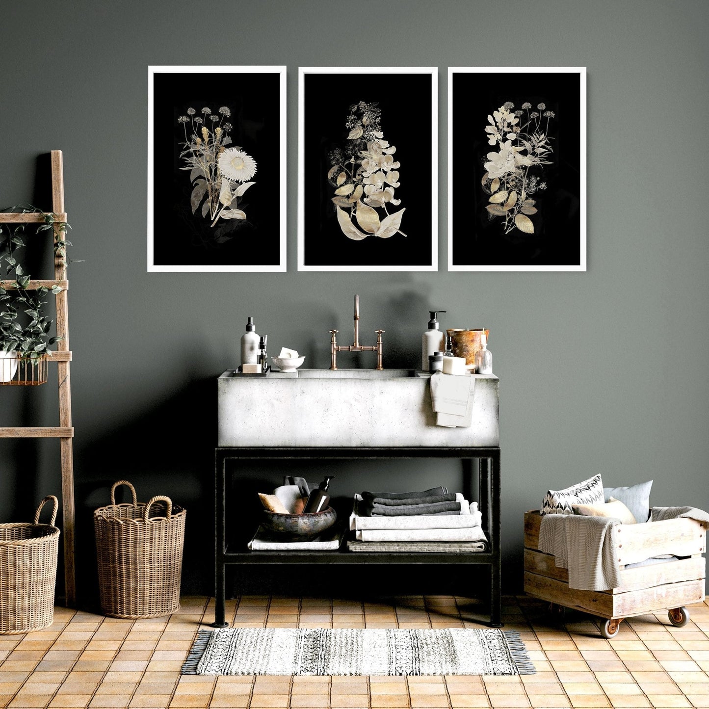 Classy bathroom wall art uk | set of 3 wall art prints