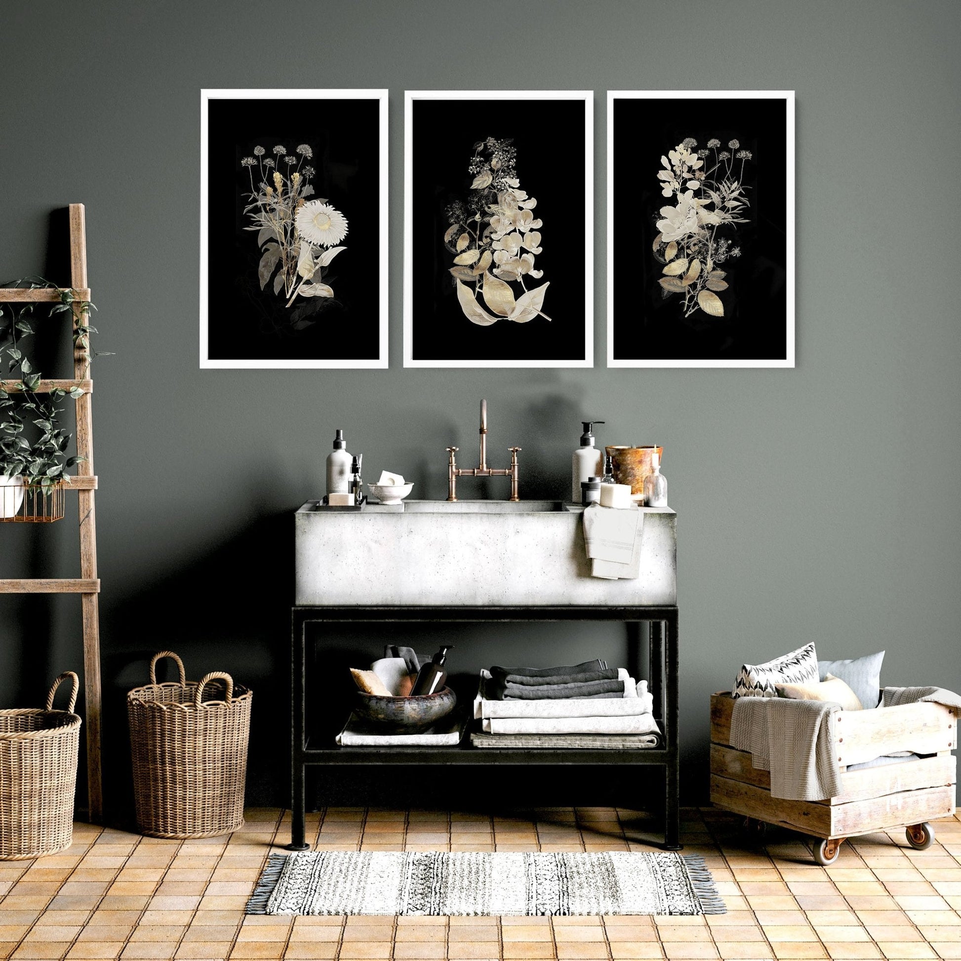 Classy bathroom wall art uk | set of 3 wall art prints