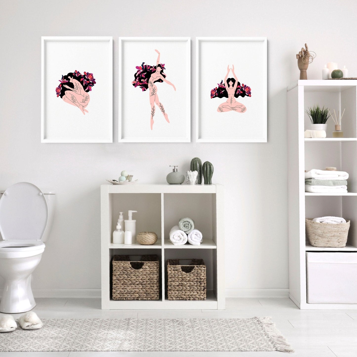 Art prints for bathroom | Set of 3 wall art prints