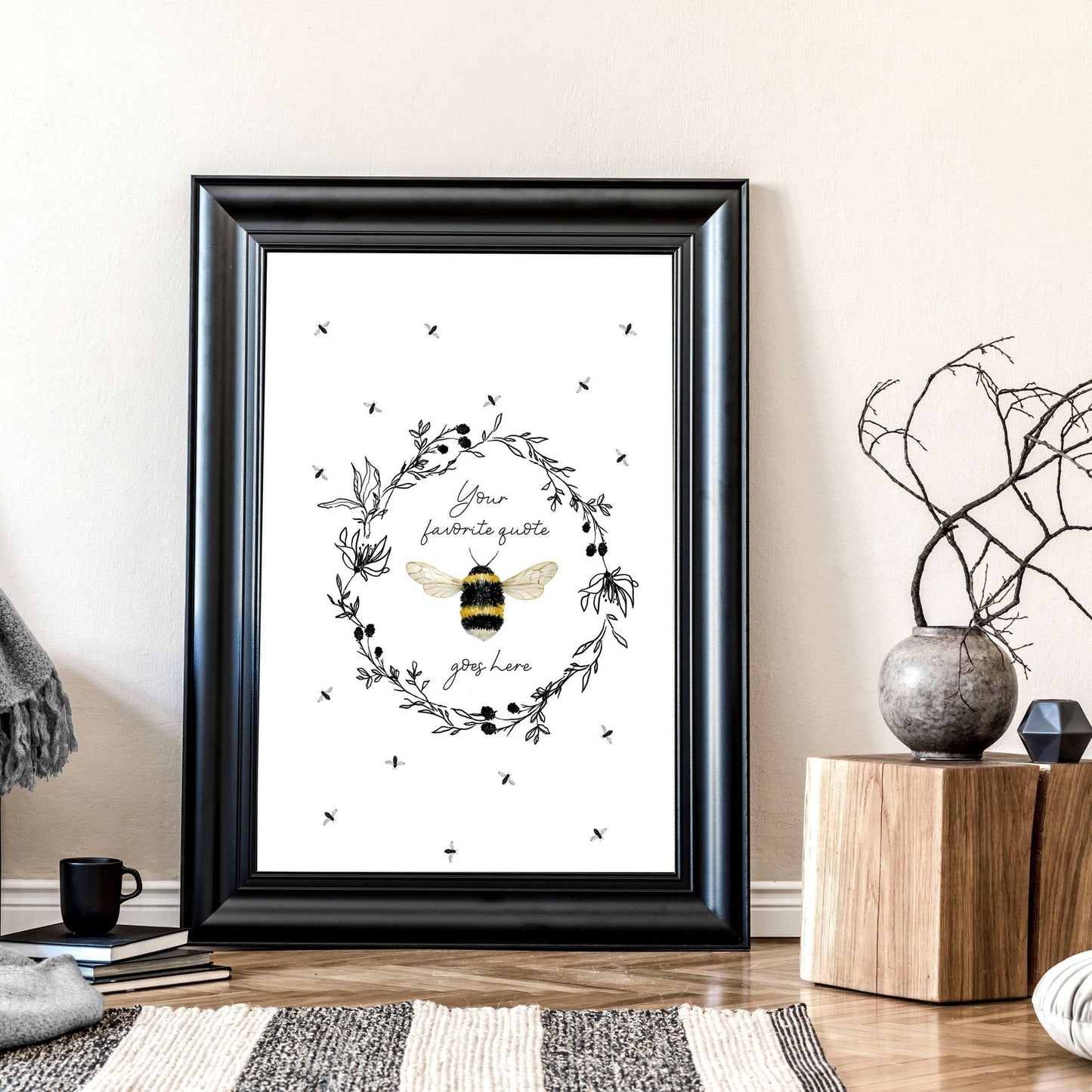 Bees wall art print for Kitchen