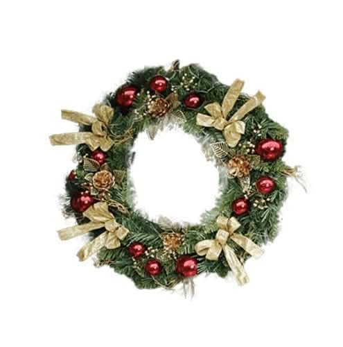 Christmas Wreath with Red & Gold Decorations 50cm