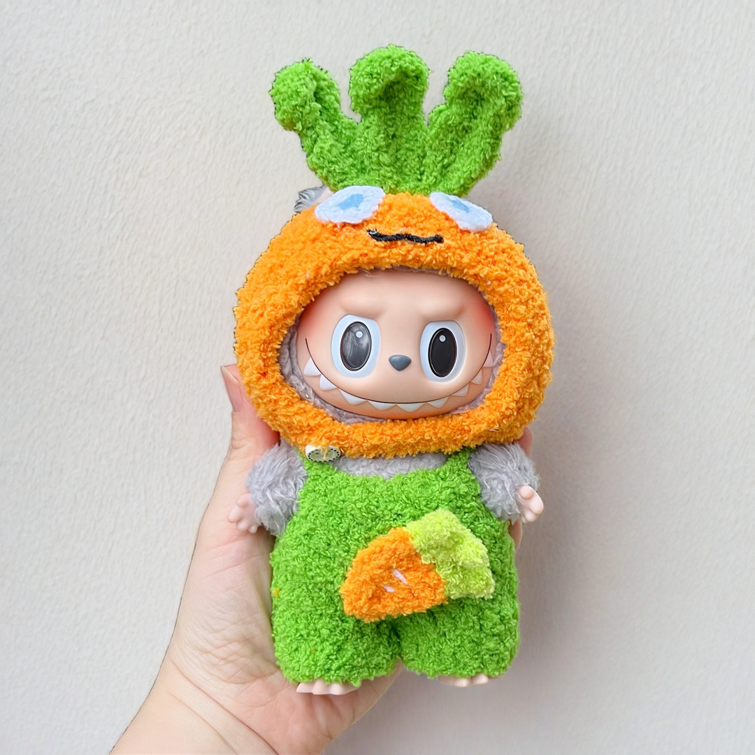 Labubu Carrot Bunny Costume Set - Playful and Adorable (17cm)