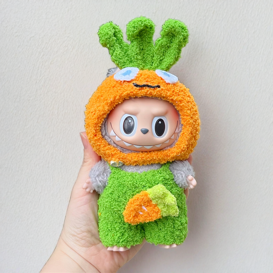 Labubu Carrot Bunny Costume Set - Playful and Adorable (17cm)