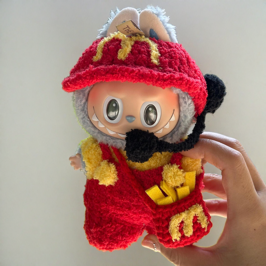 Labubu Festive Outfit Set - Red Hat & Colorful Costume (17cm)