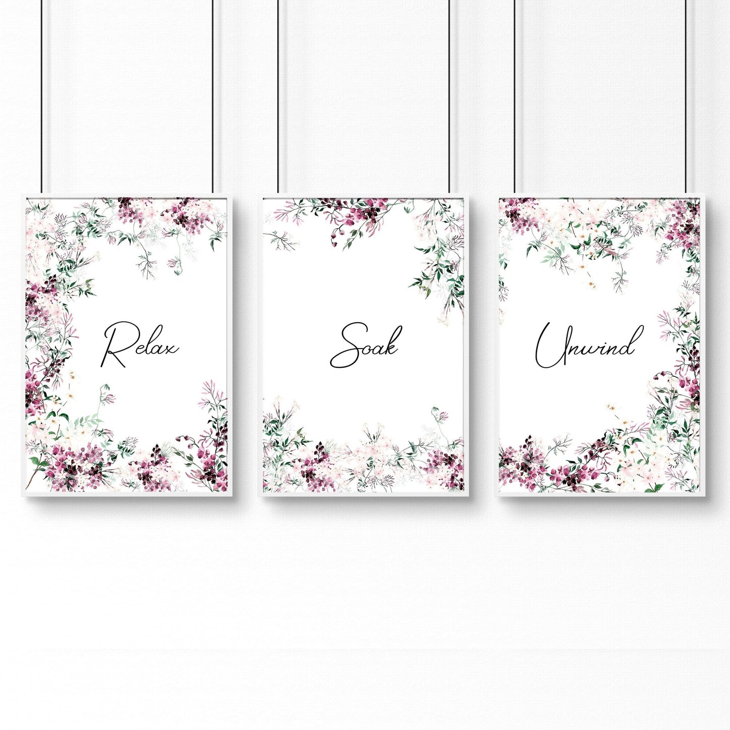 Artwork In Bathroom | Set of 3 wall art prints