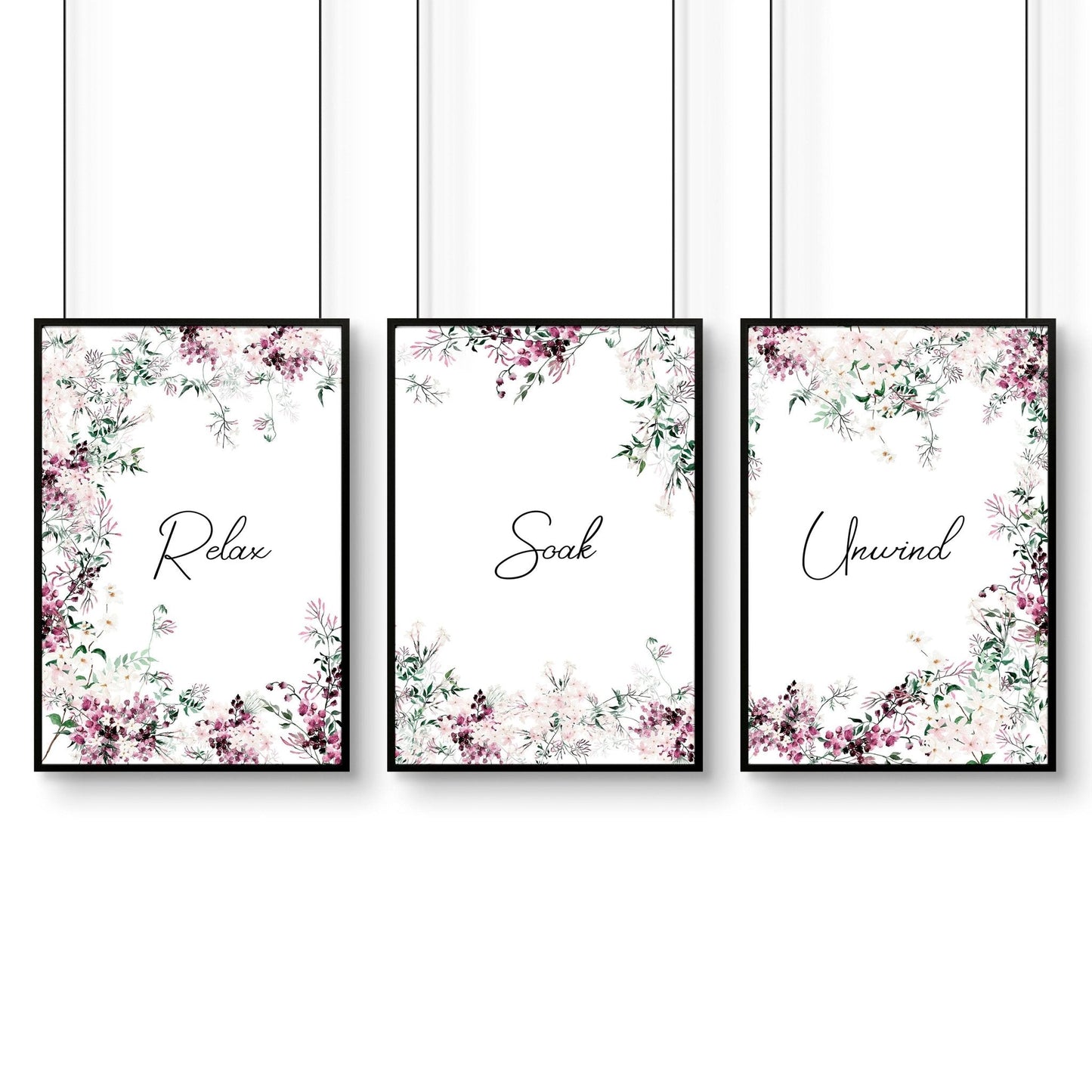 Artwork In Bathroom | Set of 3 wall art prints