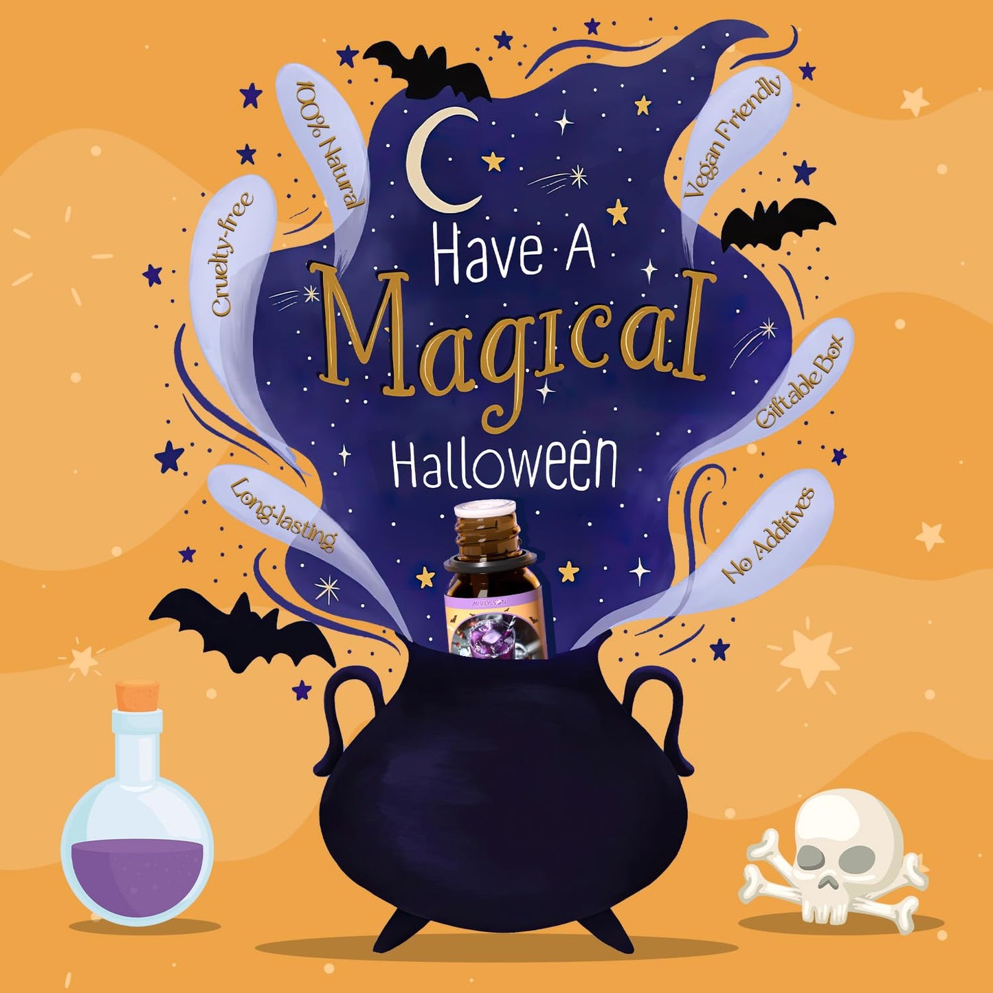 ARVIDSSON Halloween Fragrance Oils Set – Fall Diffuser Oils (Pumpkin Pie, Spiced Cider, Caramel Apple)