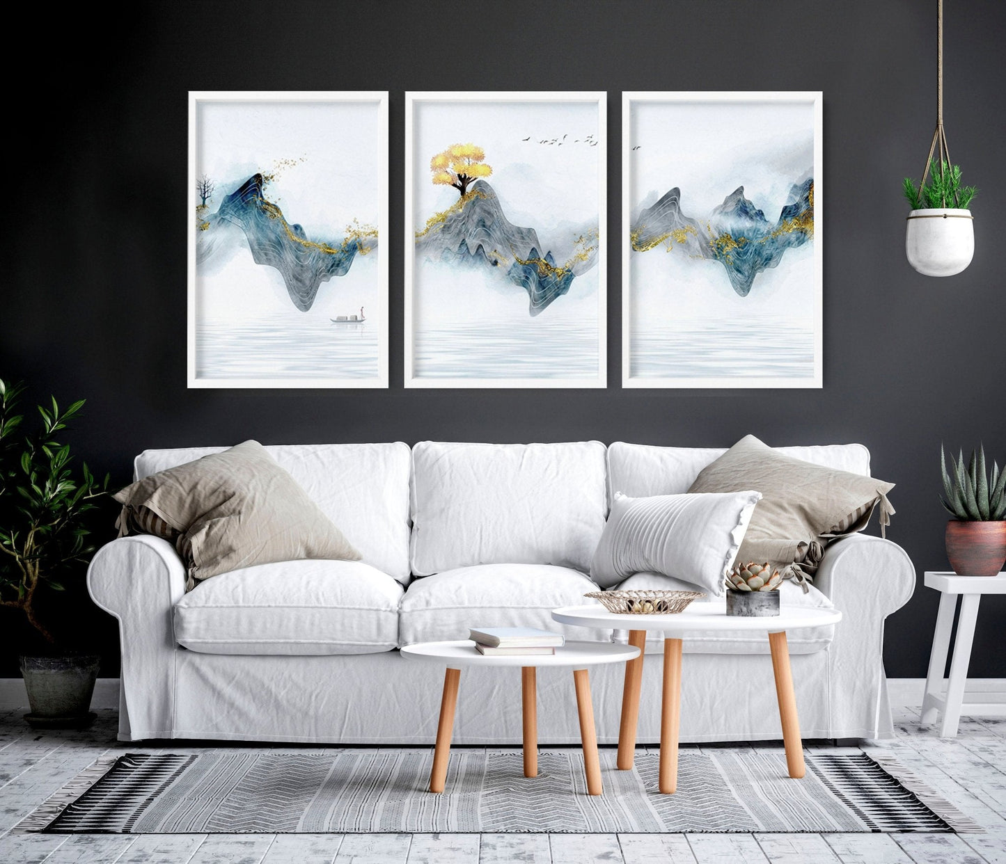 Asian artwork | set of 3 framed wall art prints