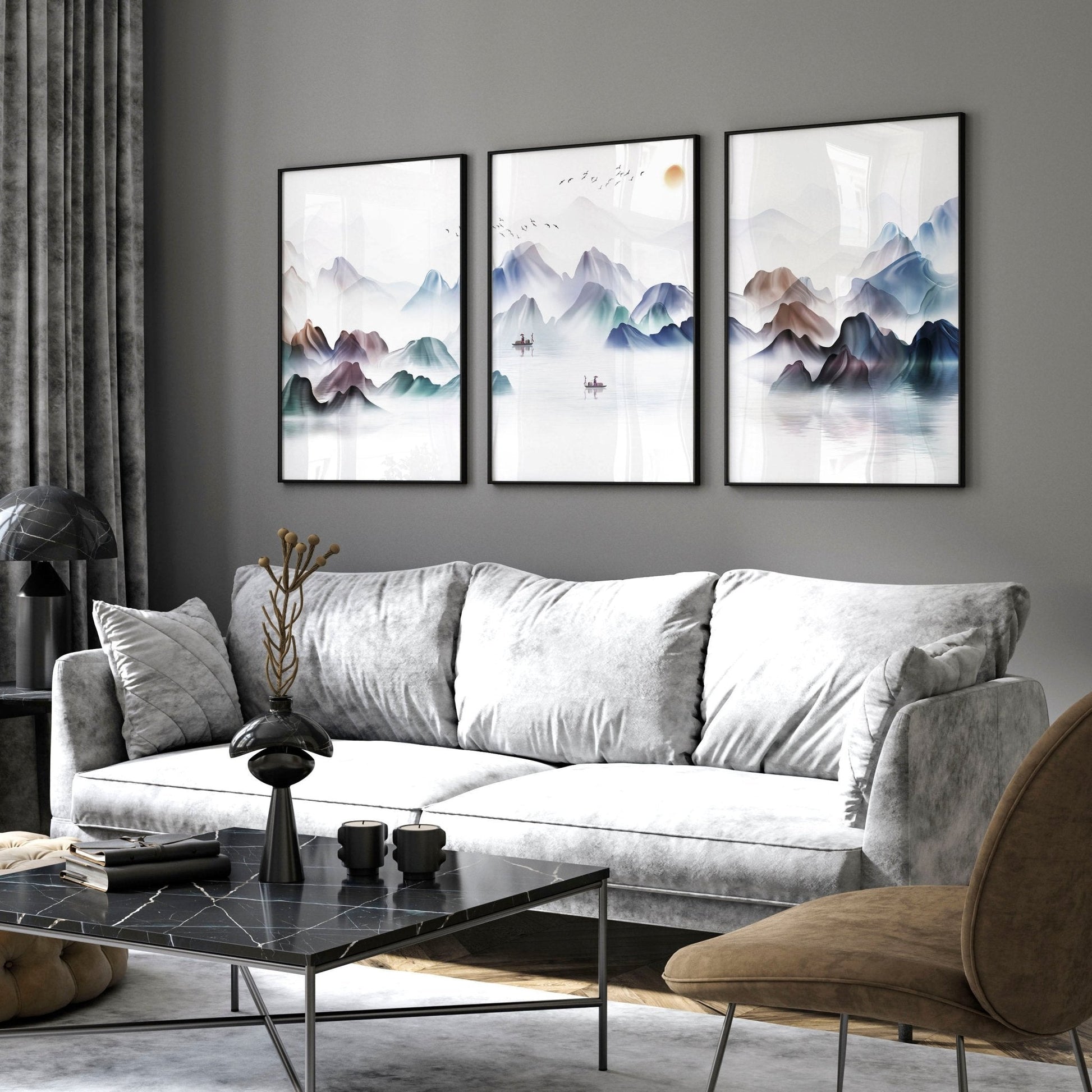 Art for the living room wall | set of 3 wall art prints