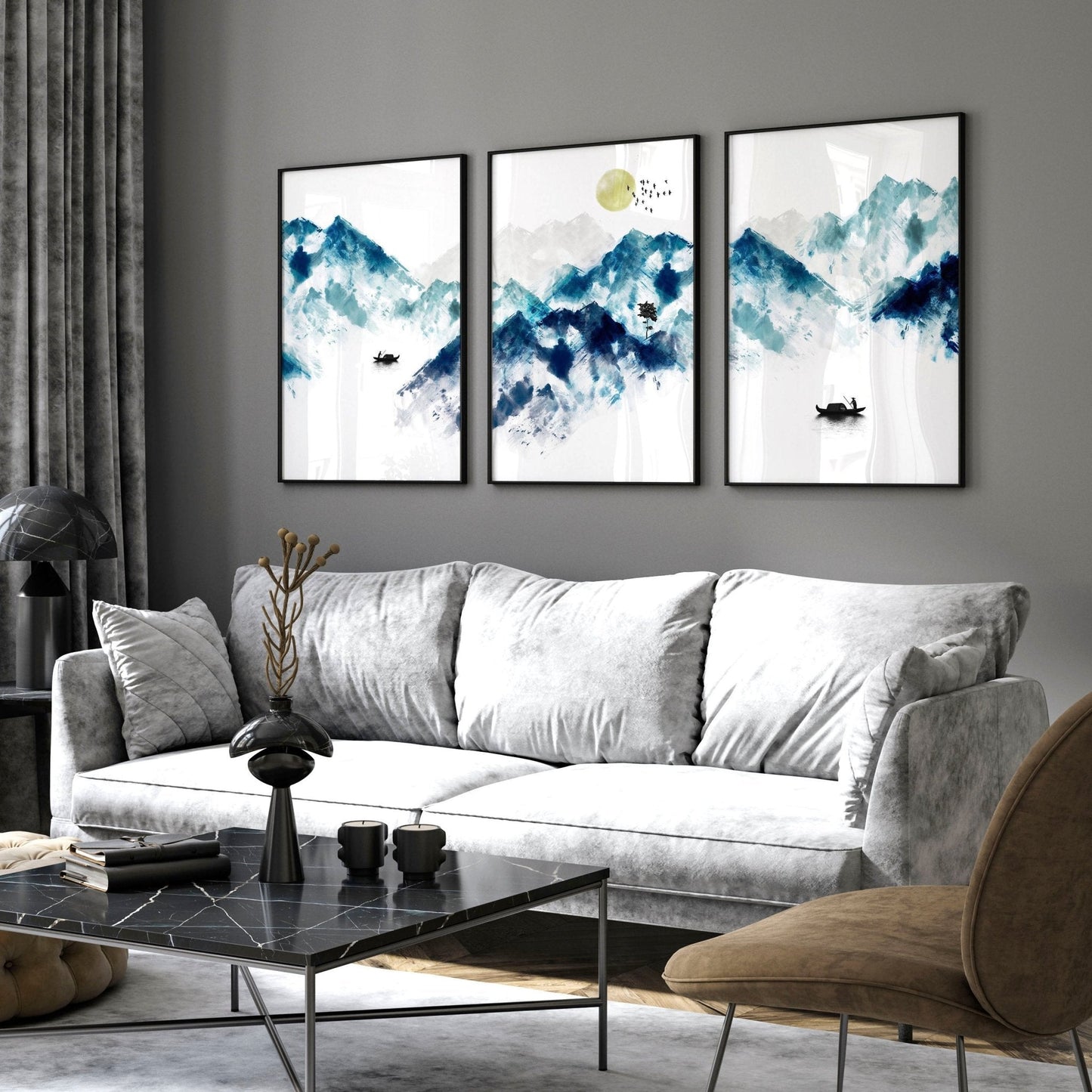 Oriental wall art | set of 3 wall art prints