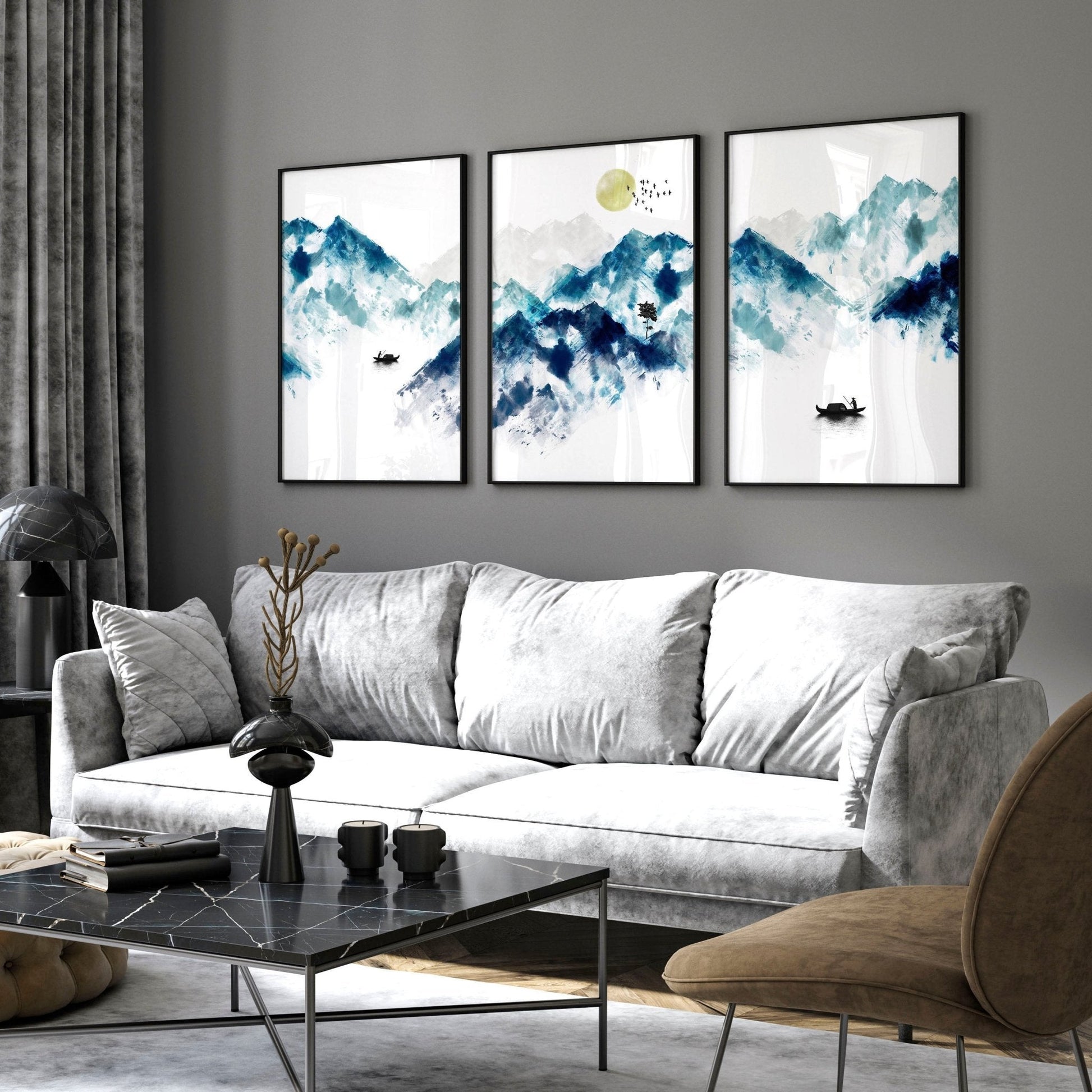 Oriental wall art | set of 3 wall art prints