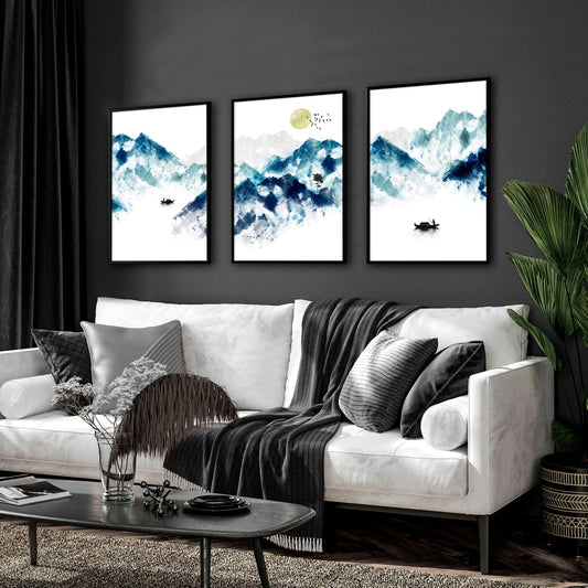 Oriental wall art | set of 3 wall art prints