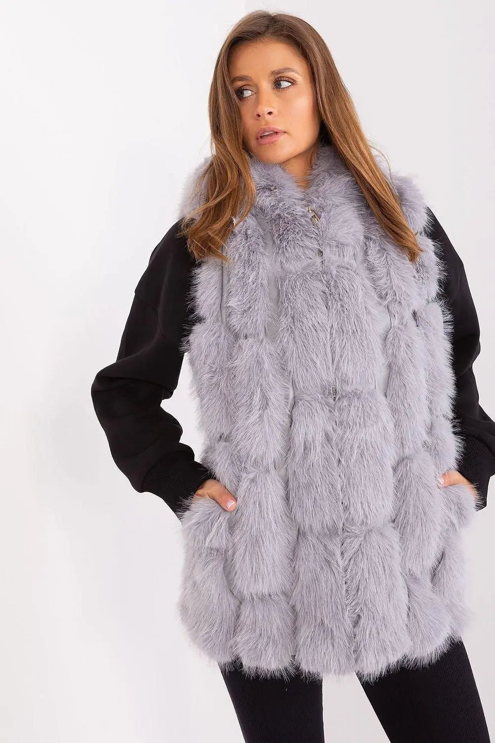 A.T fur polyester vest