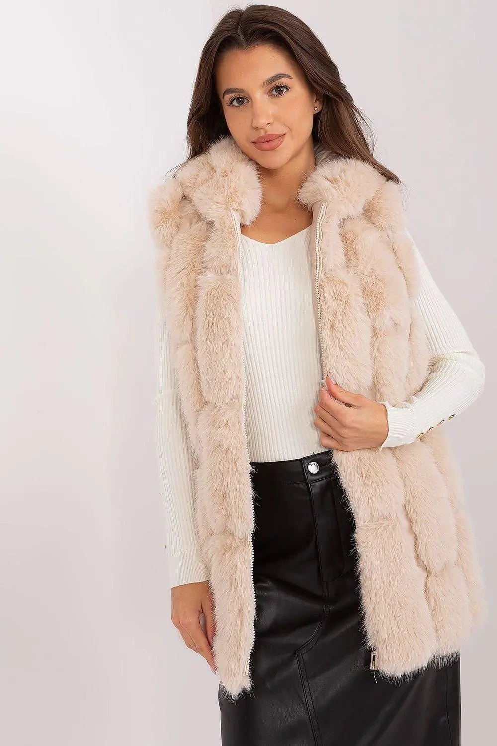 A.T fur polyester vest