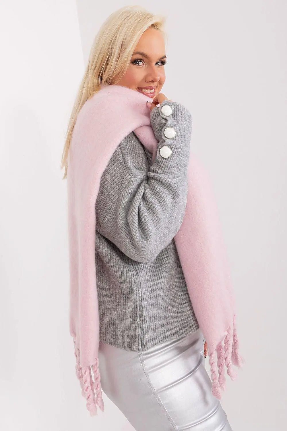 AT long, smooth-textured shawl