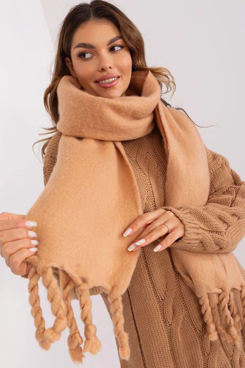 AT long, smooth-textured shawl