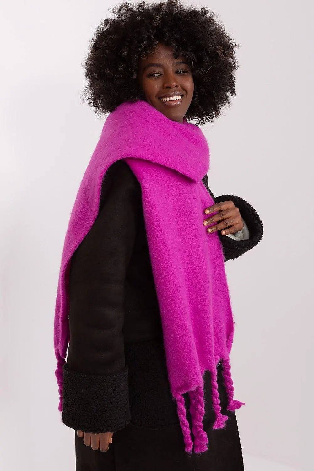 AT long, smooth-textured shawl