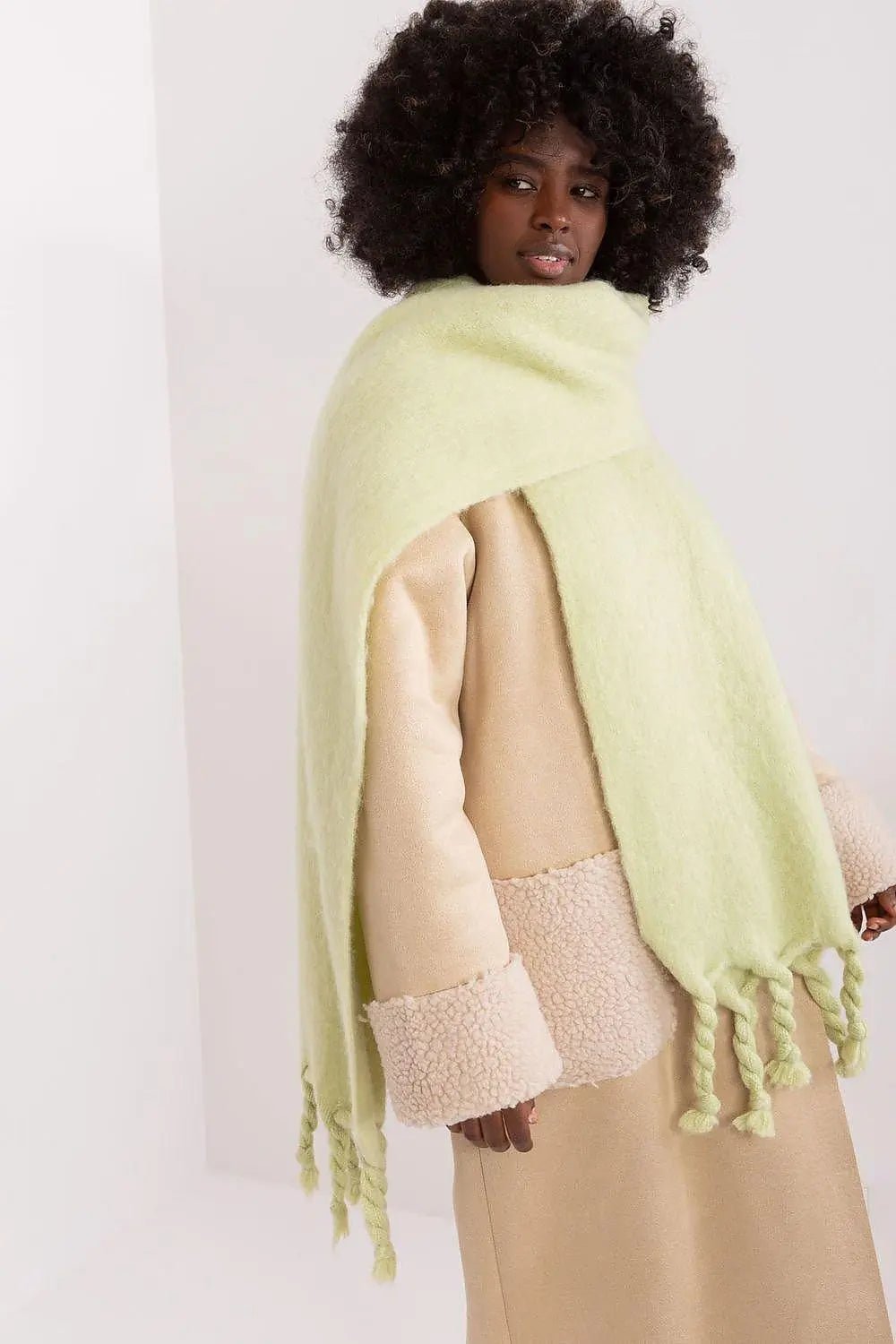 AT long, smooth-textured shawl