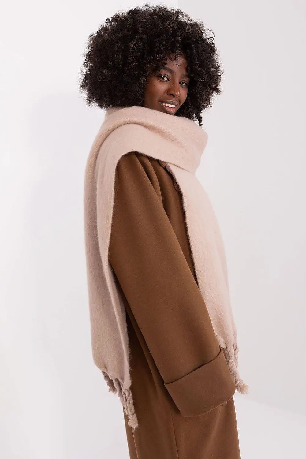 AT long, smooth-textured shawl
