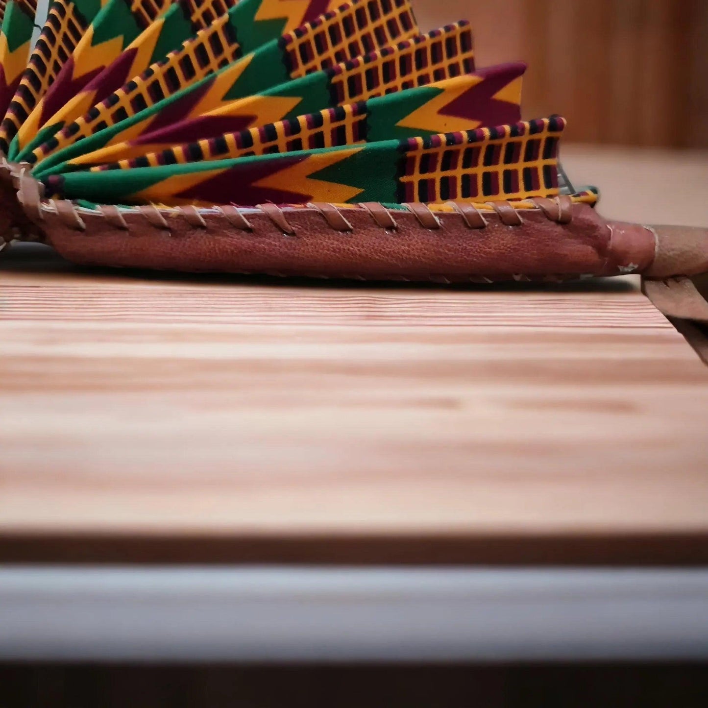 Authentic Leather Kente Fan