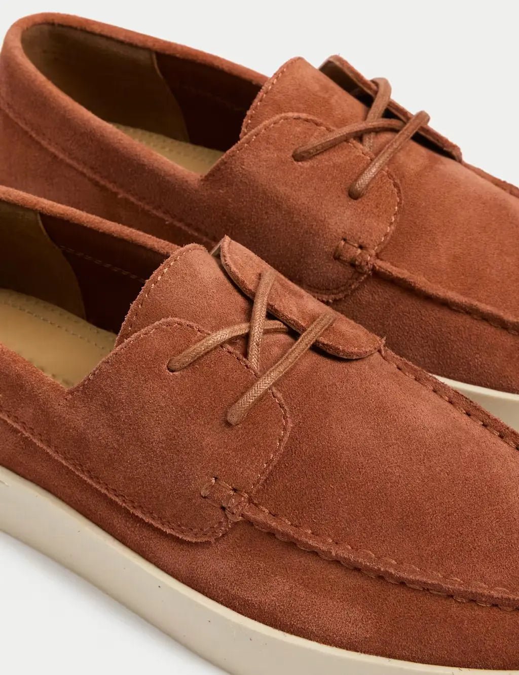 Autograph Suede White Sole Lace Up Loafers