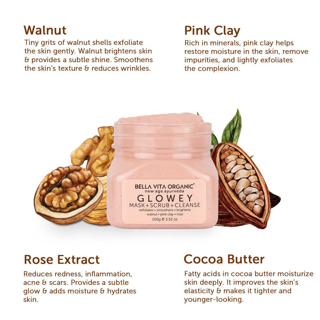 Bella Vita Organic New Age Ayurveda Glowey Mask + Scrub + Cleanse