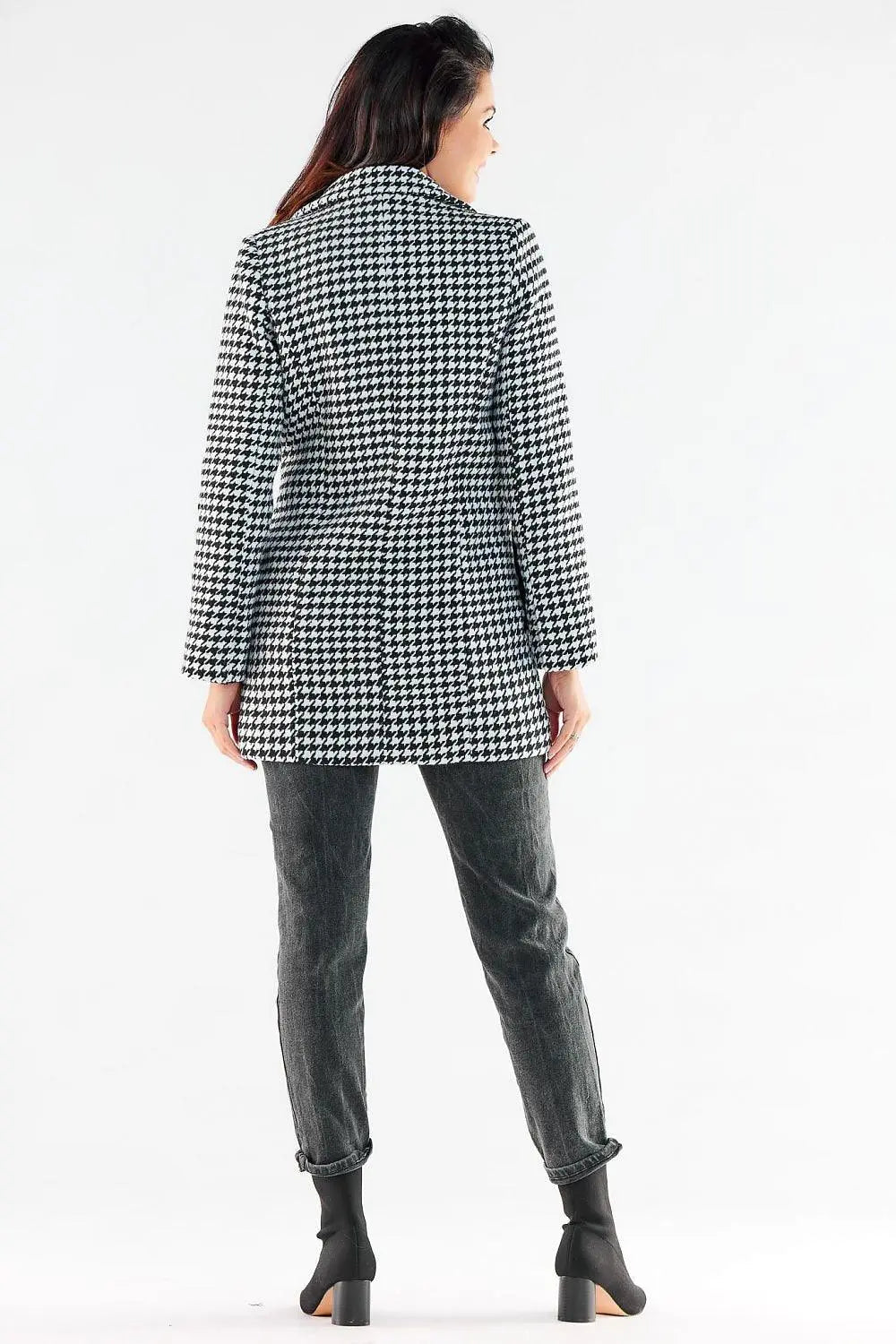 Awama large black buttons double-breasted coat