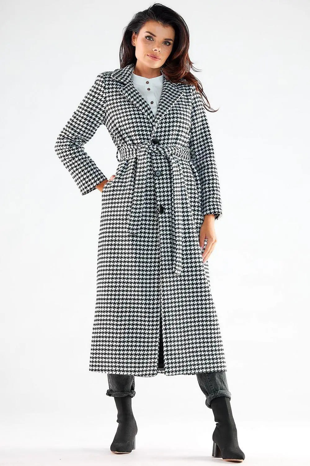 Awama pleasant, warm fabric maxi length coat