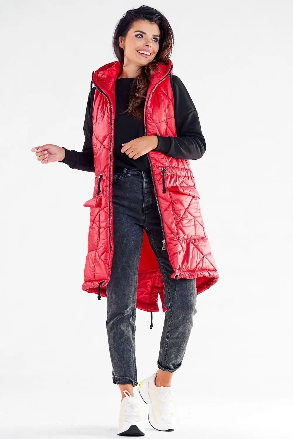 Awama quilted shiny fabric gilet