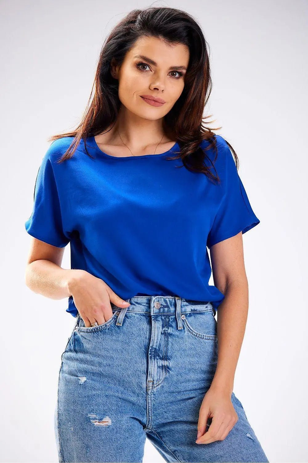 Awama simple cut soft blouse