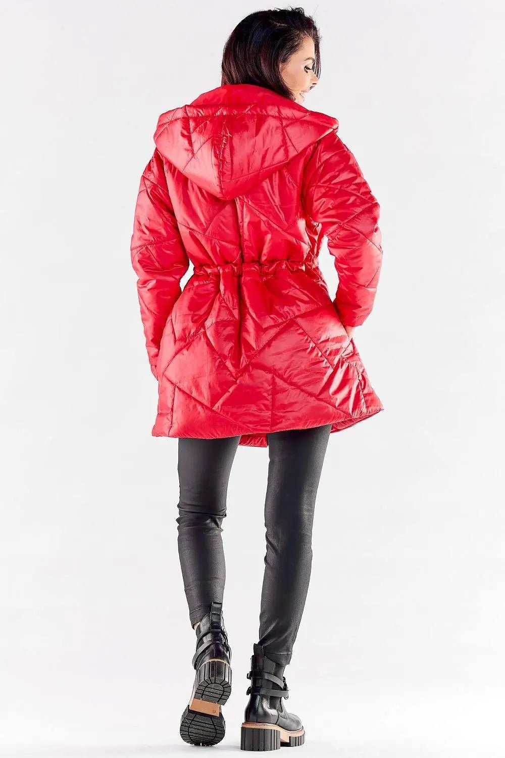 Awama zippered quilted jacket with hood