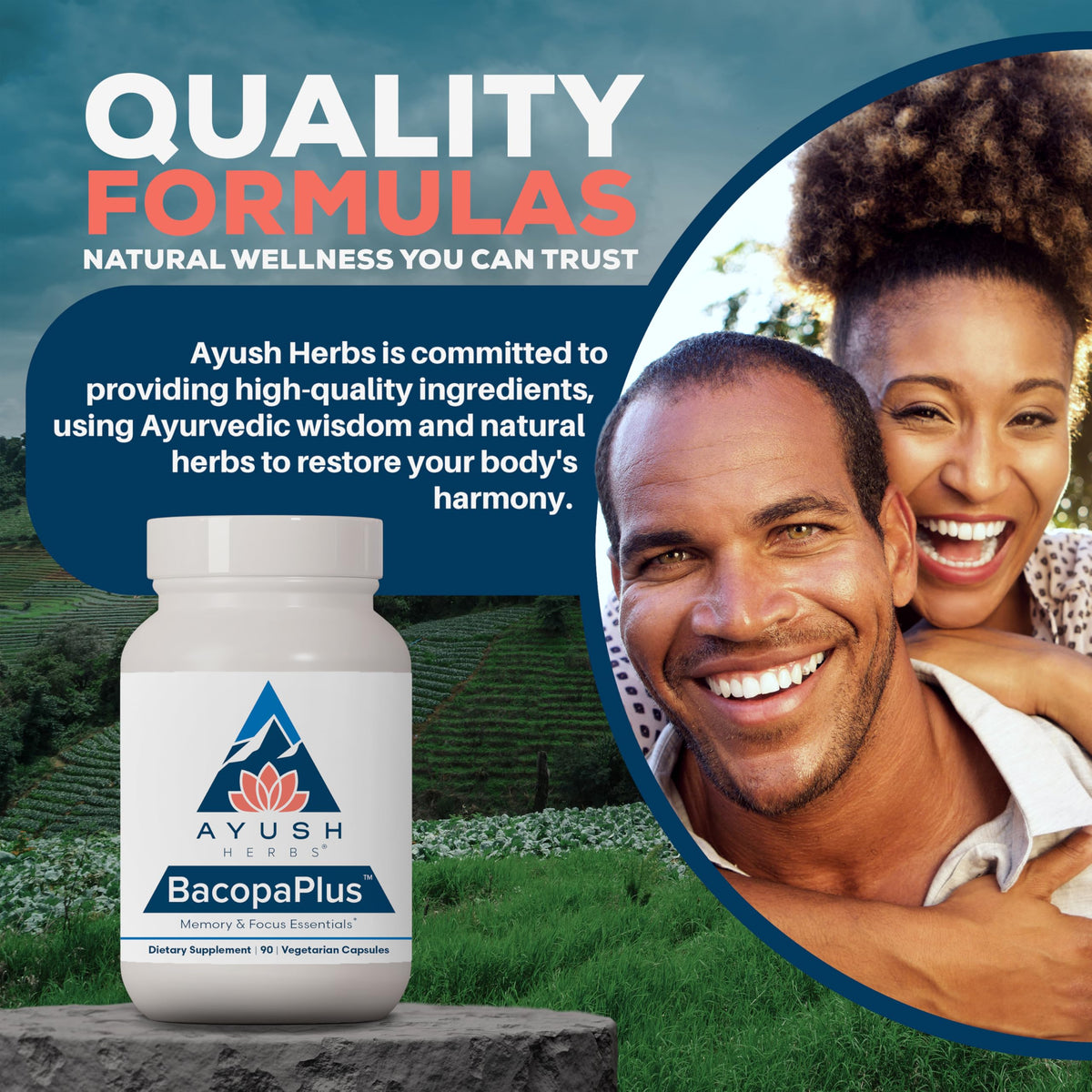 Ayush Herbs BacopaPlus – Organic Bacopa for Memory & Focus (90 VCaps)
