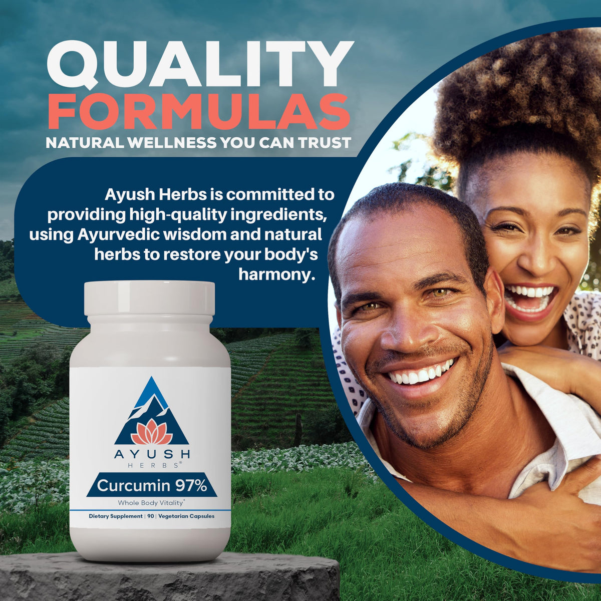Ayush Herbs Curcumin 97% – Premium Turmeric Curcuminoids, Joint Support, 90 Veg Capsules