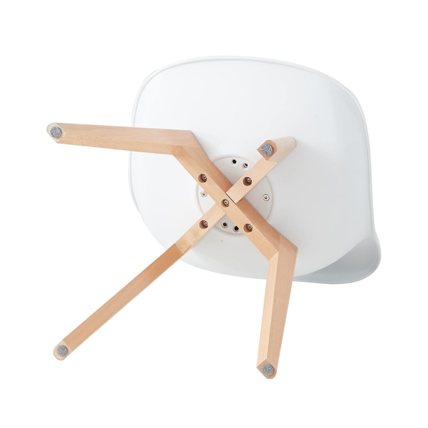 5PCs Dining Set - a White Halo Dining Table & Set of 4 Lorenzo Tulip Dining Chairs with Padded Seat