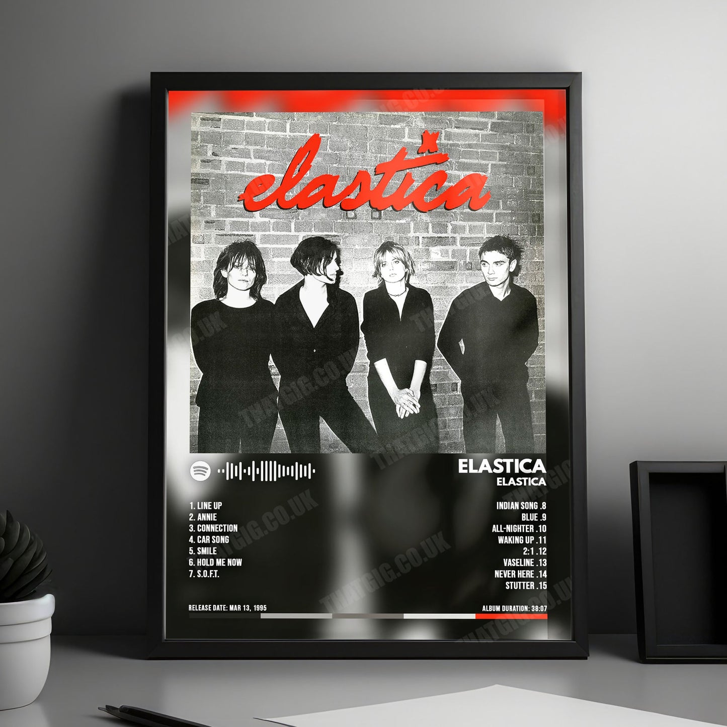 Elastica "Elastica" Album Cover Poster - with Complete Tracklist