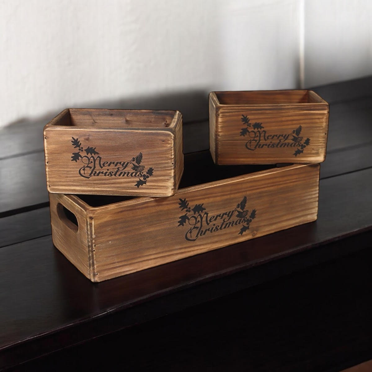34/15/15CM SET 3  WOODEN BOXES